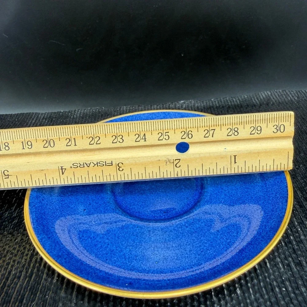 Spode Copeland China Cobalt Blue Gold Trim Demitasse‎ Cup Saucer Set England VTG